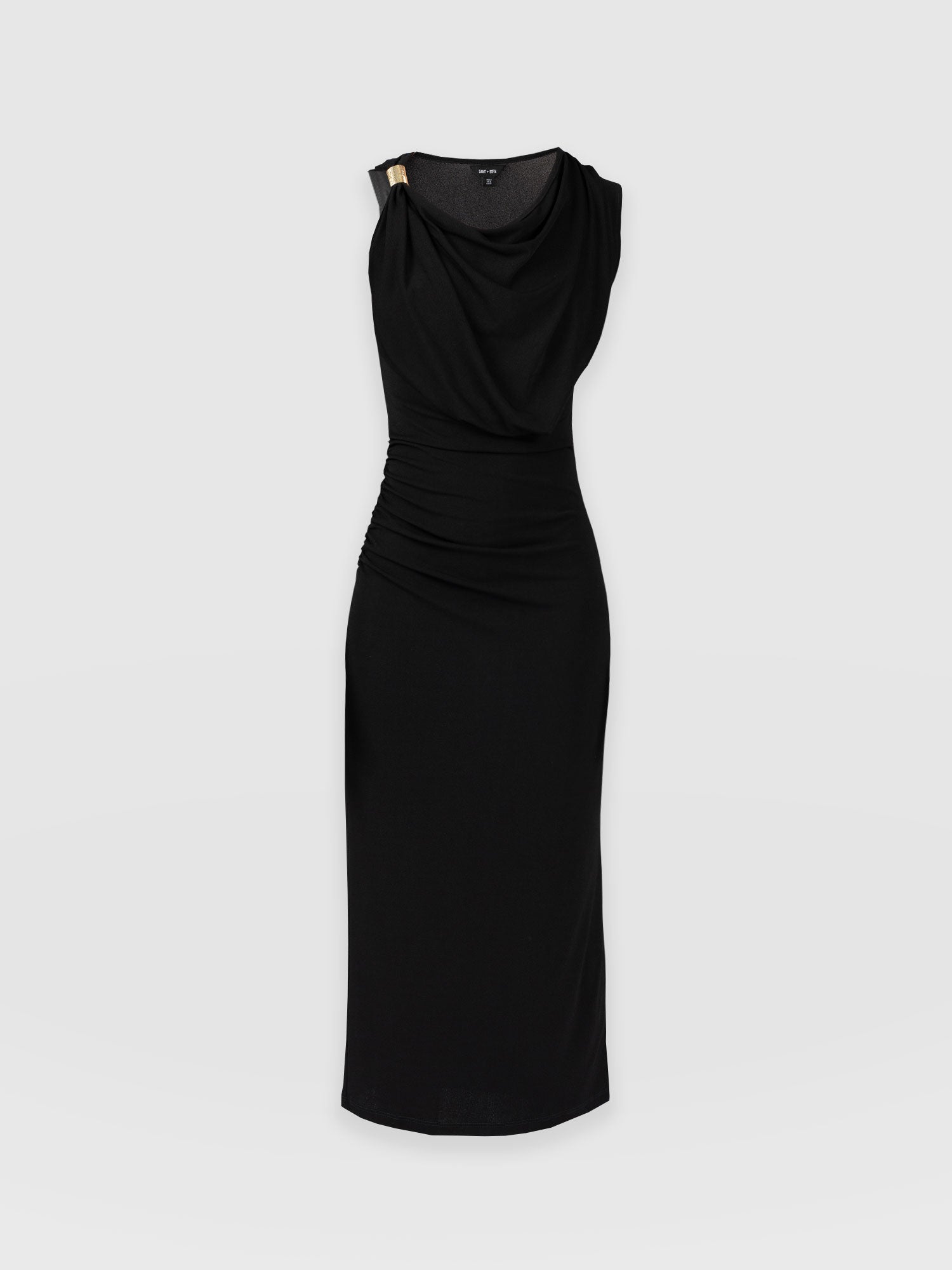 Bronte Draped Dress Black - Women's Dresses | Saint + Sofia® EU